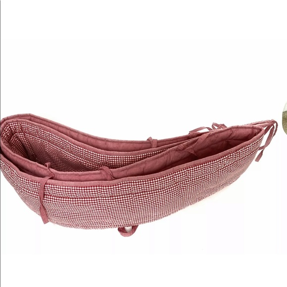 Pottery Barn Kids Baby Red Gingham Crib Bumper - Picture 14 of 16